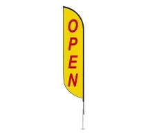 Pre-Printed Open Feather Flag - Red & Yellow