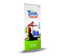 Deluxe Wide Base Single Screen Roll Up Banner Stands