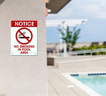 No Smoking Pool Signs