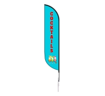 Pre-Printed Cocktails Feather Flag