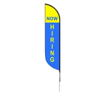 Pre-Printed Now Hiring Feather Flag