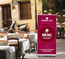 Restaurant Roll Up Banner Stands