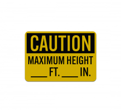 Write-On Maximum Height Aluminum Sign (Reflective)