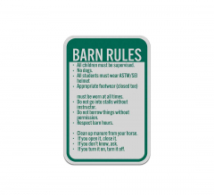 Barn Rules Aluminum Sign (Reflective)