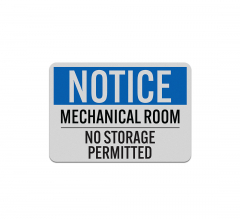 OSHA Mechanical Room Aluminum Sign (Reflective)