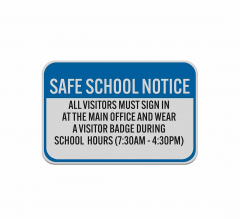All Visitors Must Sign In Aluminum Sign (Reflective)