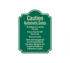 Automatic Gates No Playing Aluminum Sign (EGR Reflective)