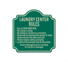 Laundry Center Rules Aluminum Sign (EGR Reflective)