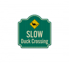 Slow Duck Crossing Aluminum Sign (EGR Reflective)