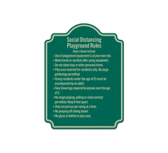 Social Distancing Playground Rules Aluminum Sign (Reflective)