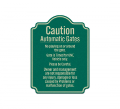 Automatic Gates No Playing Aluminum Sign (Reflective)