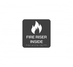 Fire Riser Inside Braille Sign