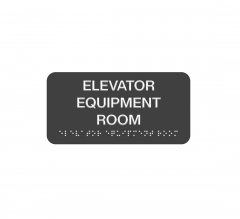 Elevator Equipment Room Braille Sign