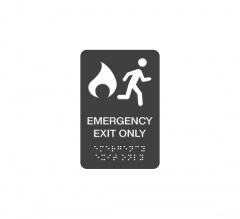 Emergency Exit Only Braille Sign