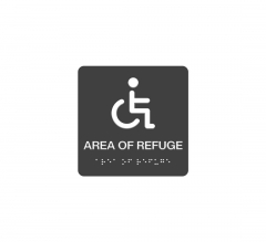 Area Of Refuge Braille Sign