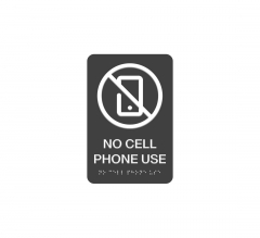 No Cell Phone Use Braille Sign