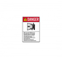 ANSI Danger Moving Gate Decal (Non Reflective)
