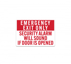Emergency Exit Only Security Alarm Decal (Non Reflective)