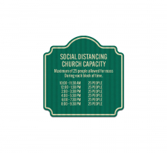 Social Distancing Church Capacity Aluminum Sign (HIP Reflective)