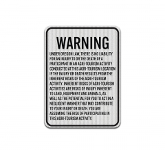 Oregon Agritourism Liability Warning Aluminum Sign (HIP Reflective)