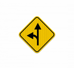 Left Curve & Side Road Aluminum Sign (EGR Reflective)