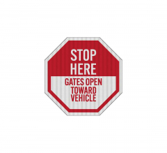 Gates Open Toward Vehicle Aluminum Sign (EGR Reflective)