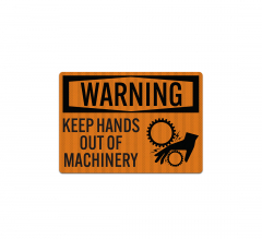 OSHA Warning Keep Hands Out Of Machinery Decal (EGR Reflective)
