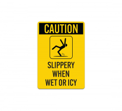 Slippery When Wet Or Icy Decal (Non Reflective)