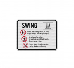 Swing Rules Aluminum Sign (Diamond Reflective)