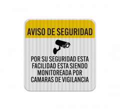 Spanish Security Camera Notice Aluminum Sign (EGR Reflective)