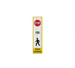 Stop For Pedestrians Decal (HIP Reflective)