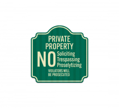 No Soliciting, Trespassing Aluminum Sign (HIP Reflective)