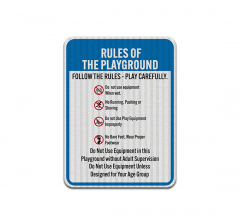 Playground Rules Aluminum Sign (HIP Reflective)