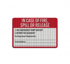 Use Emergency Pump Shut Off Aluminum Sign (HIP Reflective)