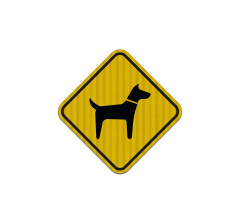 Golden Retriever Guard Dog Symbol Aluminum Sign (HIP Reflective)