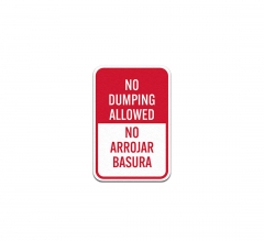 Bilingual No Dumping Aluminum Sign (Non Reflective)