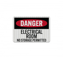 Electrical Room No Storage Aluminum Sign (EGR Reflective)