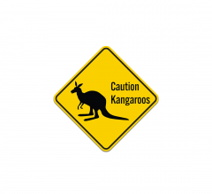 Kangaroos Crossing Aluminum Sign (Non Reflective)