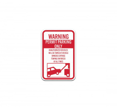 Permit Parking Only Aluminum Sign (Non Reflective)