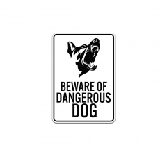 Bilingual Beware of Dangerous Dog Aluminum Sign (Non Reflective)