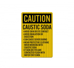 OSHA Caustic Soda Avoid Contact Decal (EGR Reflective)
