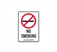 California No Smoking Aluminum Sign (Non Reflective)