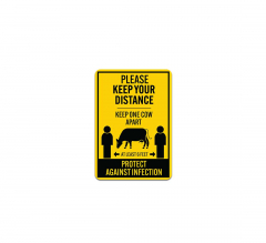 Keep One Cow Apart At Least 6 Feet Plastic Sign
