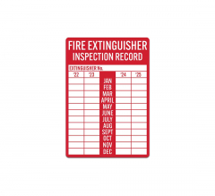 Fire Extinguisher Inspection Record Decal (Non Reflective)