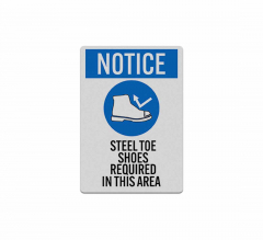 OSHA Steel Toe Shoes Required Decal (Reflective)