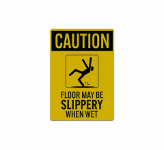 Floor May Be Slippery When Wet Decal (Reflective)