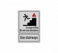 In Case Of Fire Use Stairways Decal (Reflective)