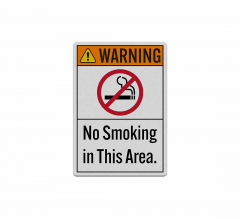 Warning No Smoking In This Area Decal (Reflective)