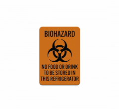 No Food Or Drink To Be Stored In This Refrigerator Decal (Reflective)