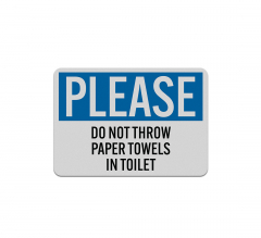 Do Not Throw Paper Towels Decal (Reflective)